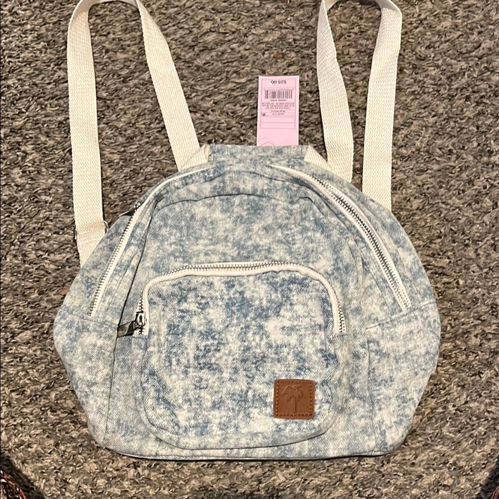 wild fable Light Blue Acid Wash Mini Backpack